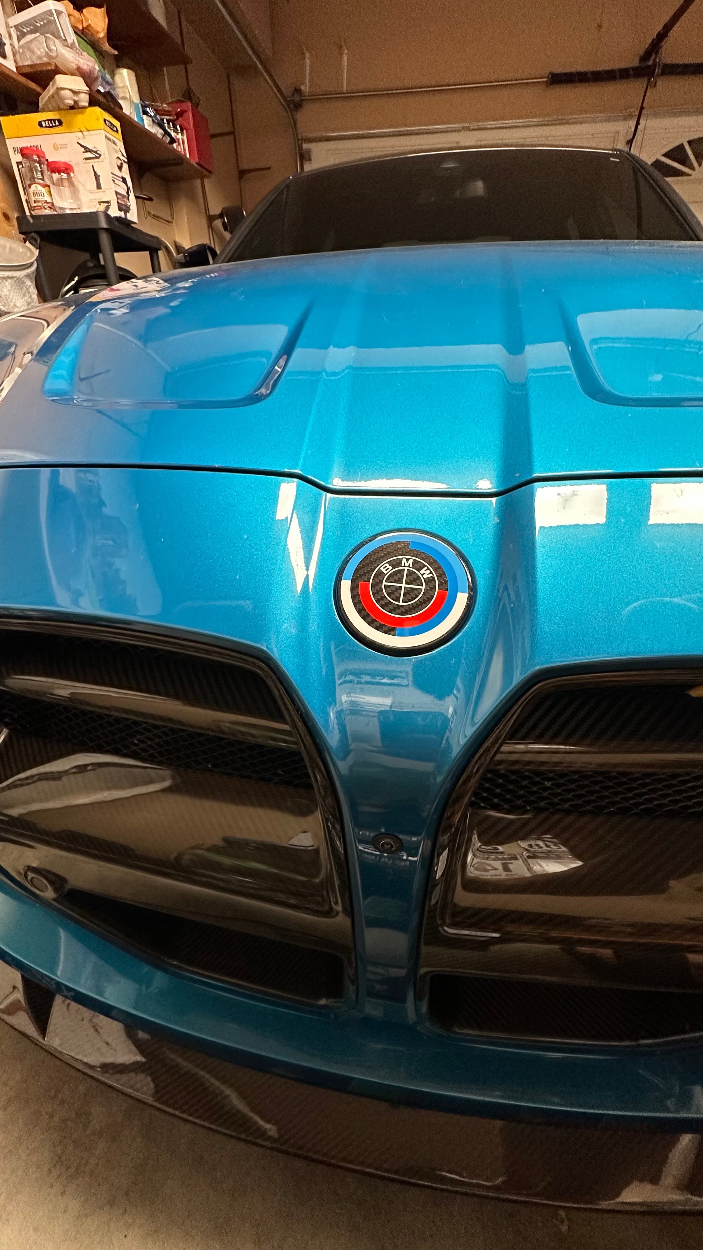 Carbon Fiber 50th Years M Heritage Emblem Roundel Cover & Hub Cap Replacement (7 Piece)- BMW Roundel