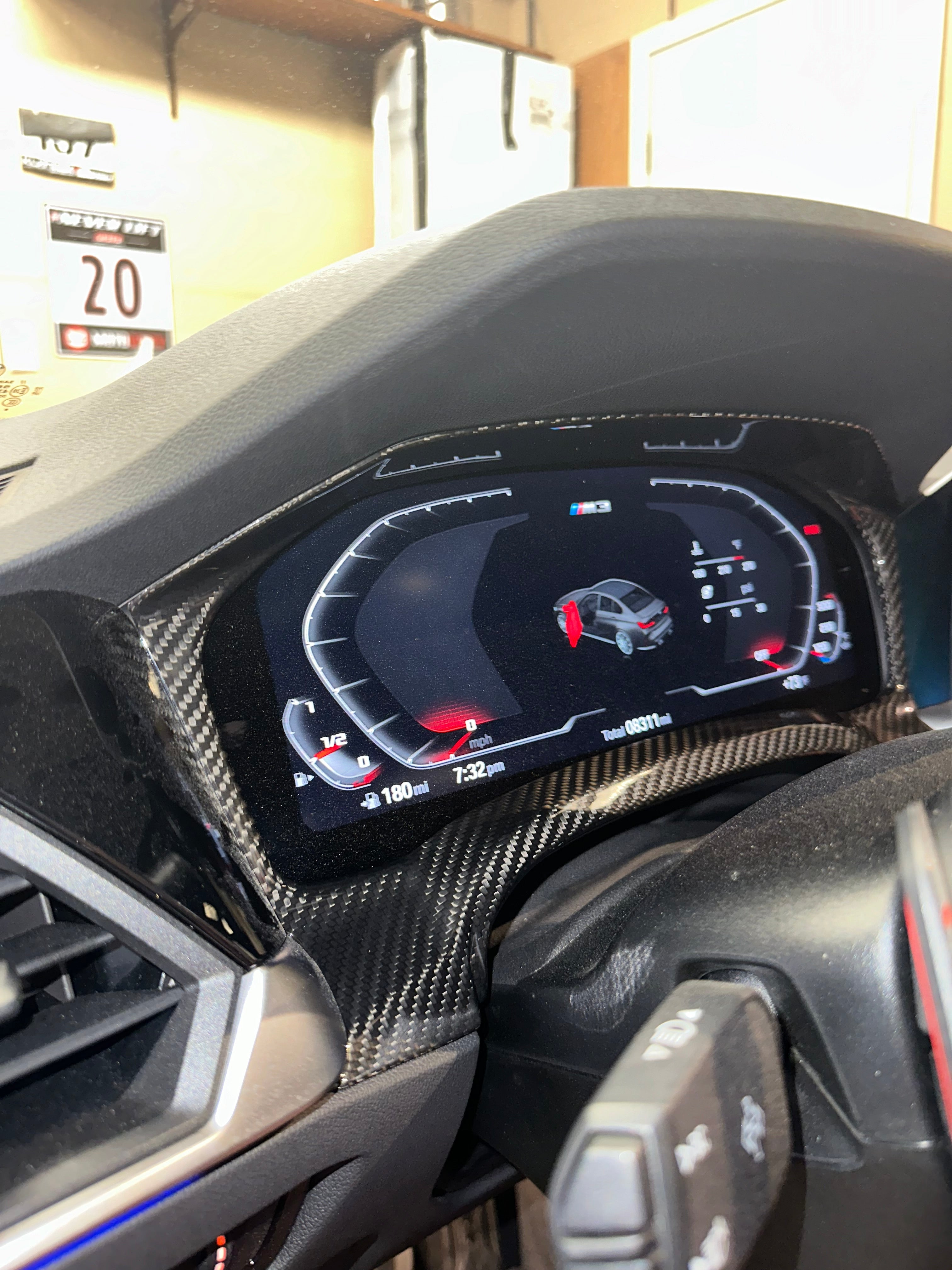 Carbon Fiber Cluster instrument dash screen cover - BMW G8X