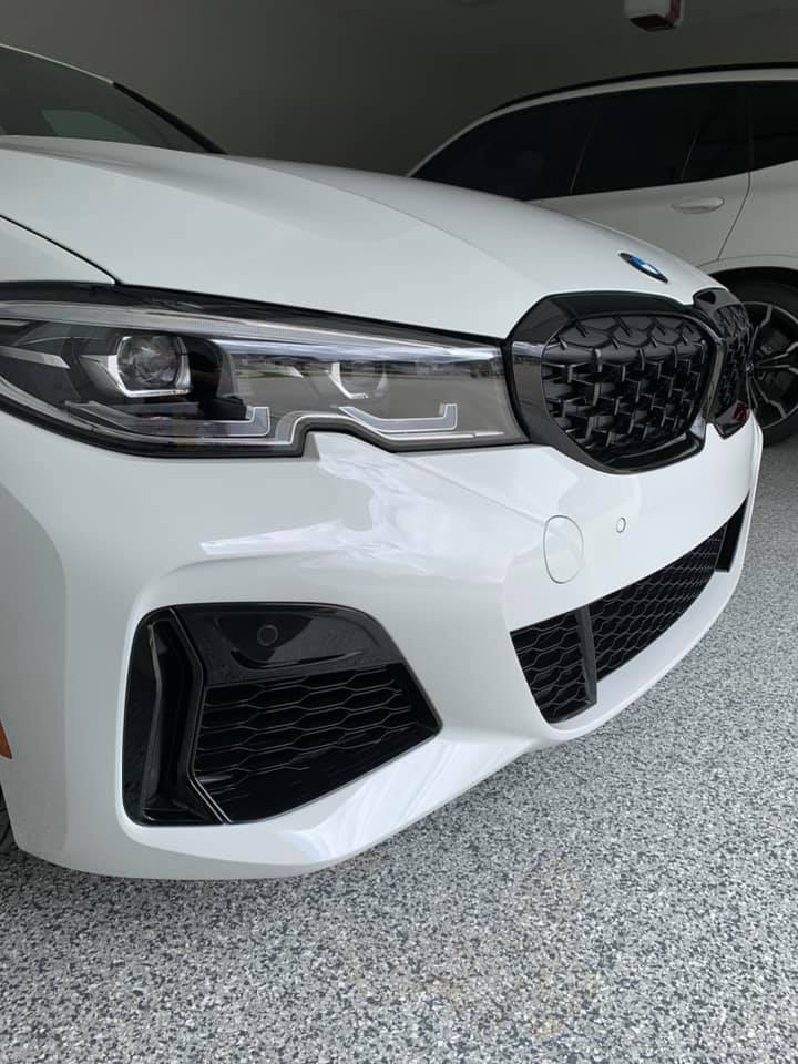 Gloss Black Diamond style Front Grilles - BMW G20 / G28 3 Series 2019-2022