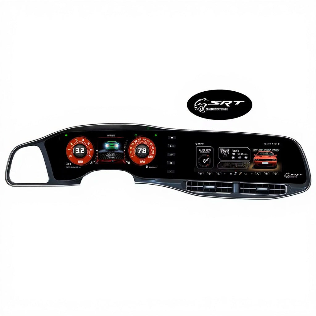 RoadNavi Dual-Screen Android Radio & Digital Speedometer with GPS Navigation for Dodge Challenger Hellcat SRT 2014–2023