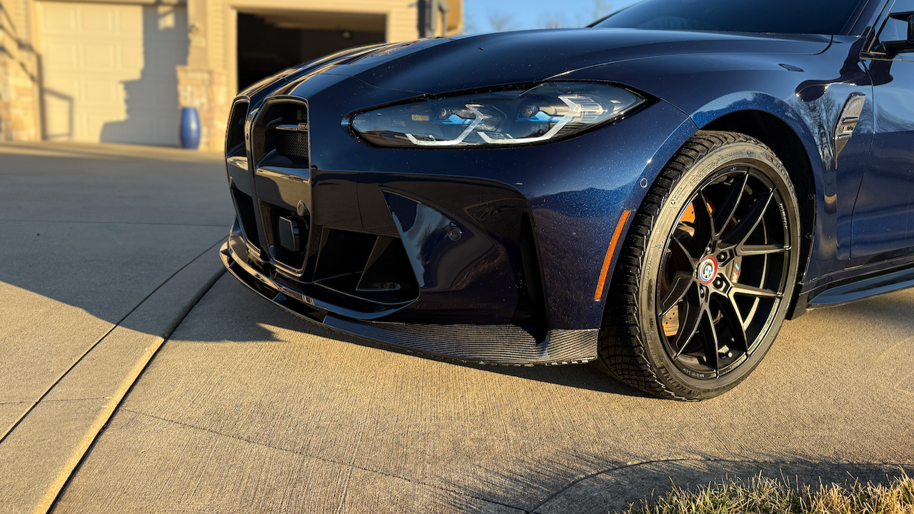 3D Style Dry Carbon Fiber Front Lip w/ Installed by OEM Mounting points - BMW G80 M3 & G82 / G83 M4