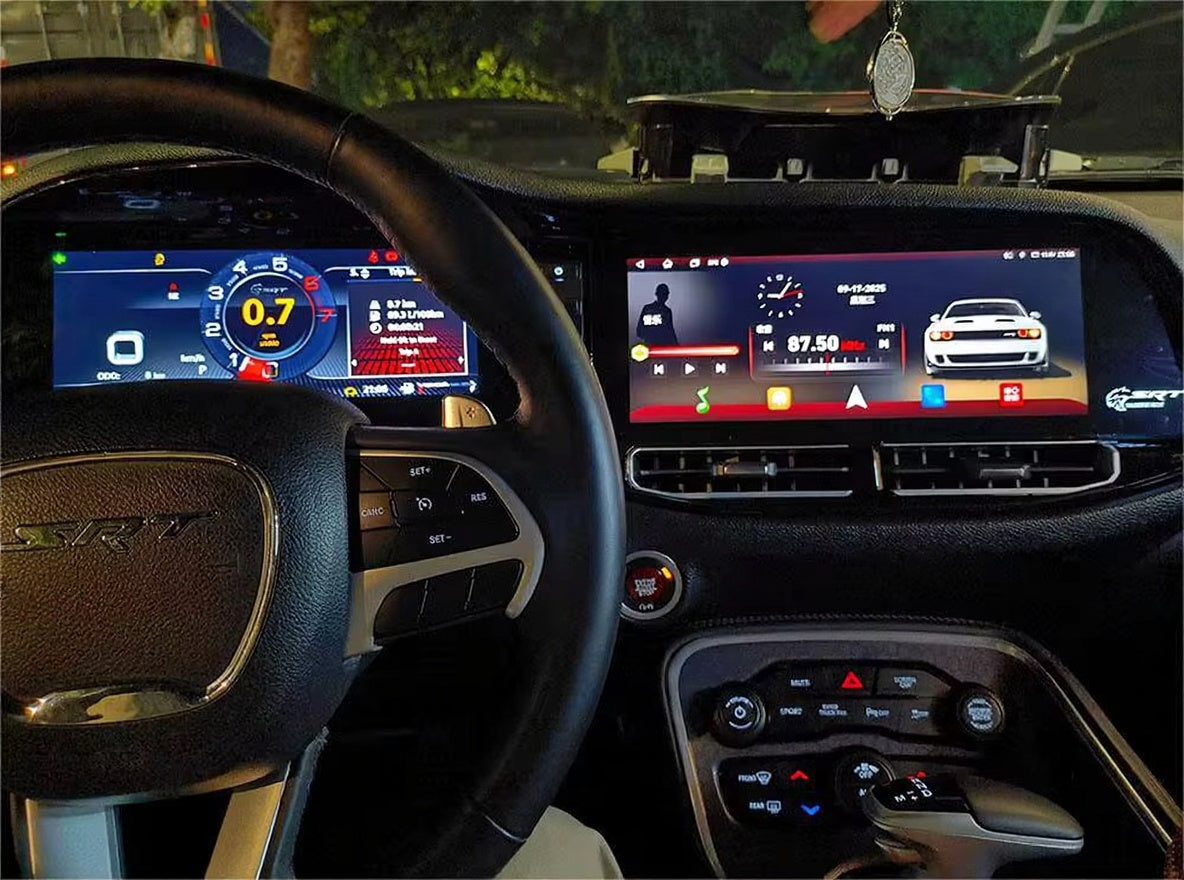 RoadNavi Dual-Screen Android Radio & Digital Speedometer with GPS Navigation for Dodge Challenger Hellcat SRT 2014–2023