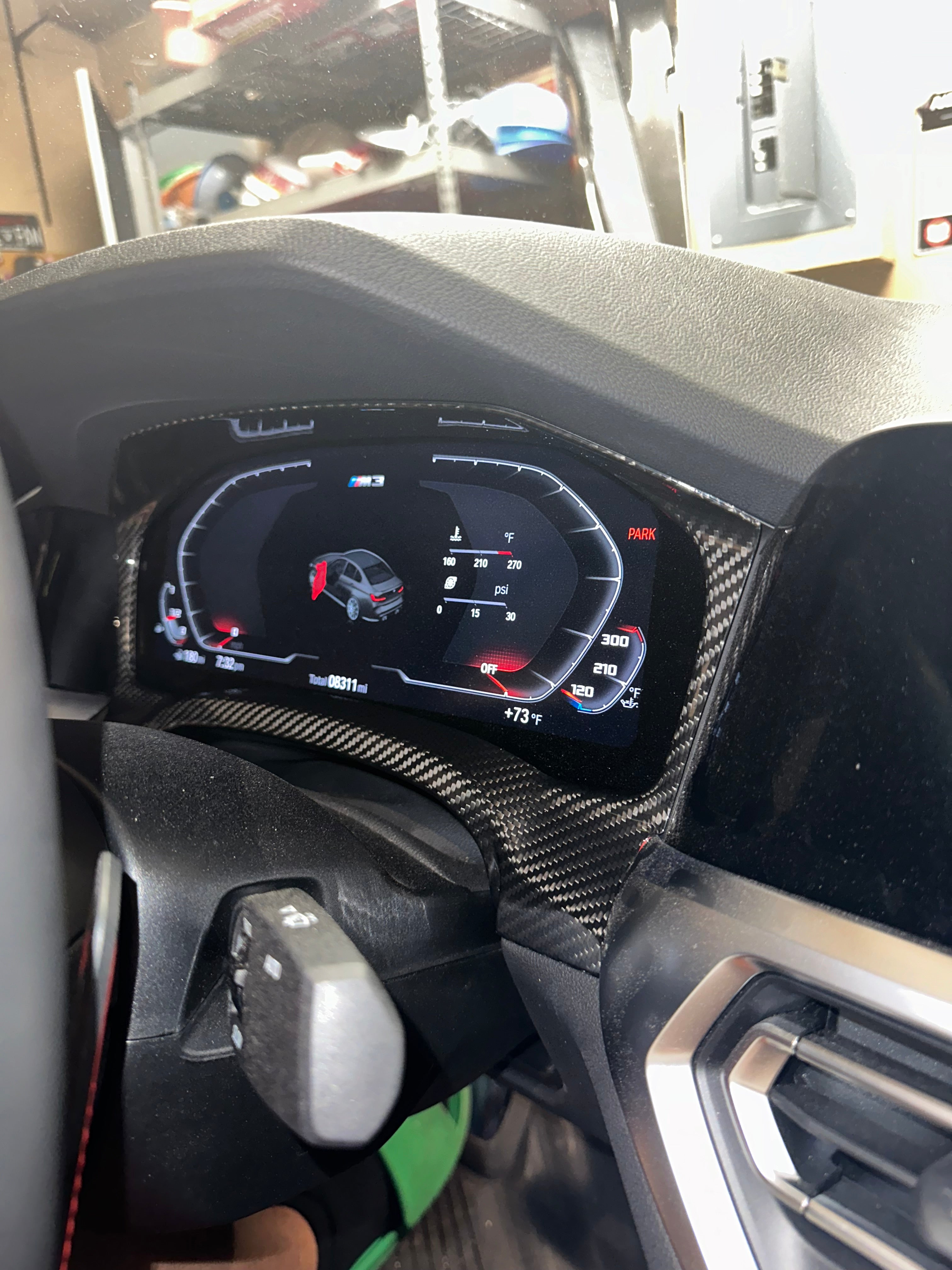 Carbon Fiber Cluster instrument dash screen cover - BMW G8X