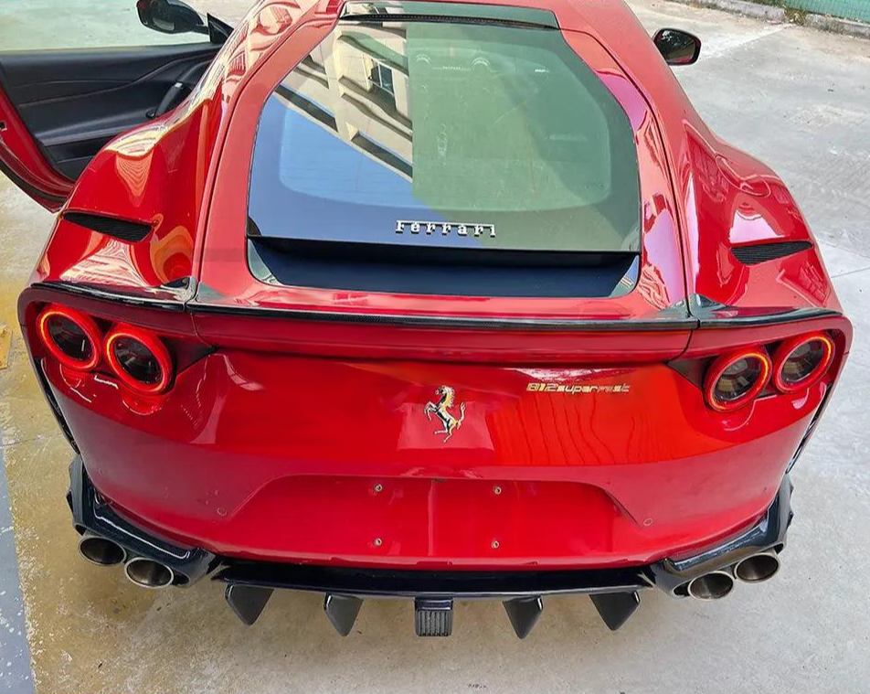 Ferrari 812 MS Style Carbon Fiber Brake Light Rear Diffuser
