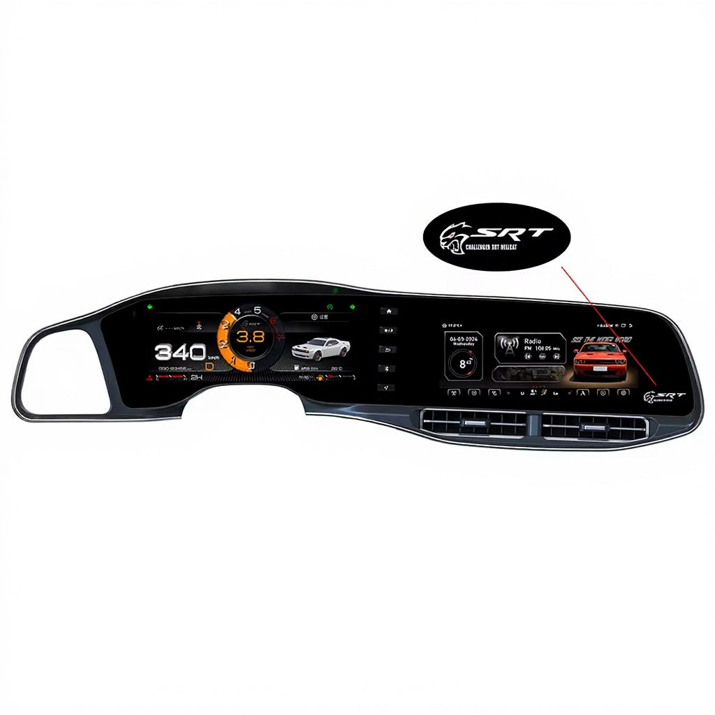 RoadNavi Dual-Screen Android Radio & Digital Speedometer with GPS Navigation for Dodge Challenger Hellcat SRT 2014–2023