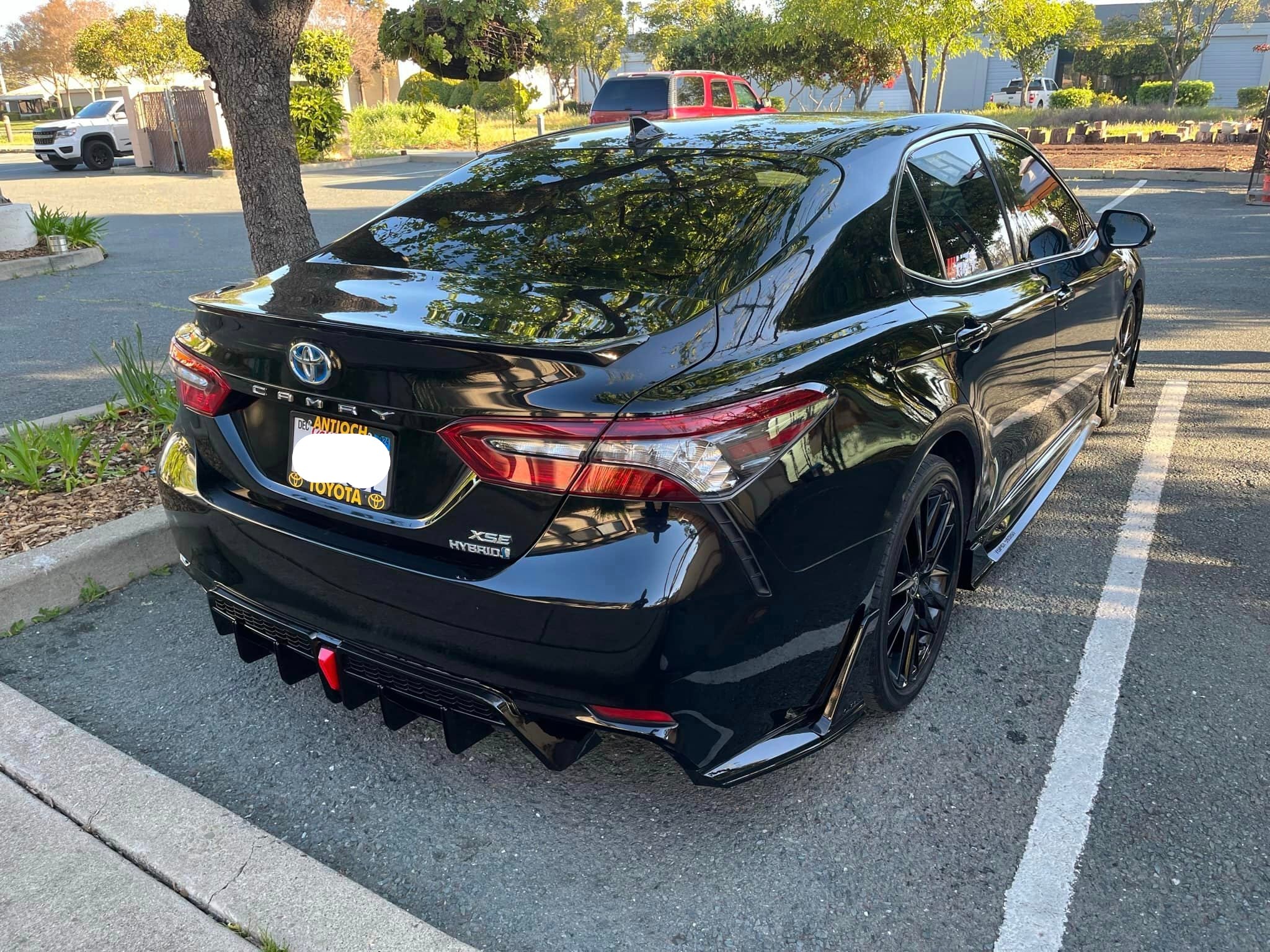 Gloss Black Rear V2 GR Style Diffuser W/ Led Light - Toyota Camry SE/XSE
