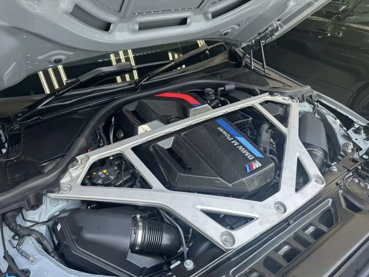 Carbon Fiber Engine Cover w/ M Stripe - BMW G87 M2, G80 M3, and G82 / G83 M4