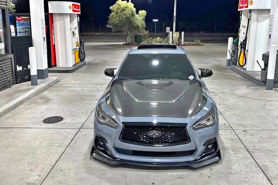 GTS Style Carbon Fiber Vented Engine Hood - Infiniti Q50 14-21