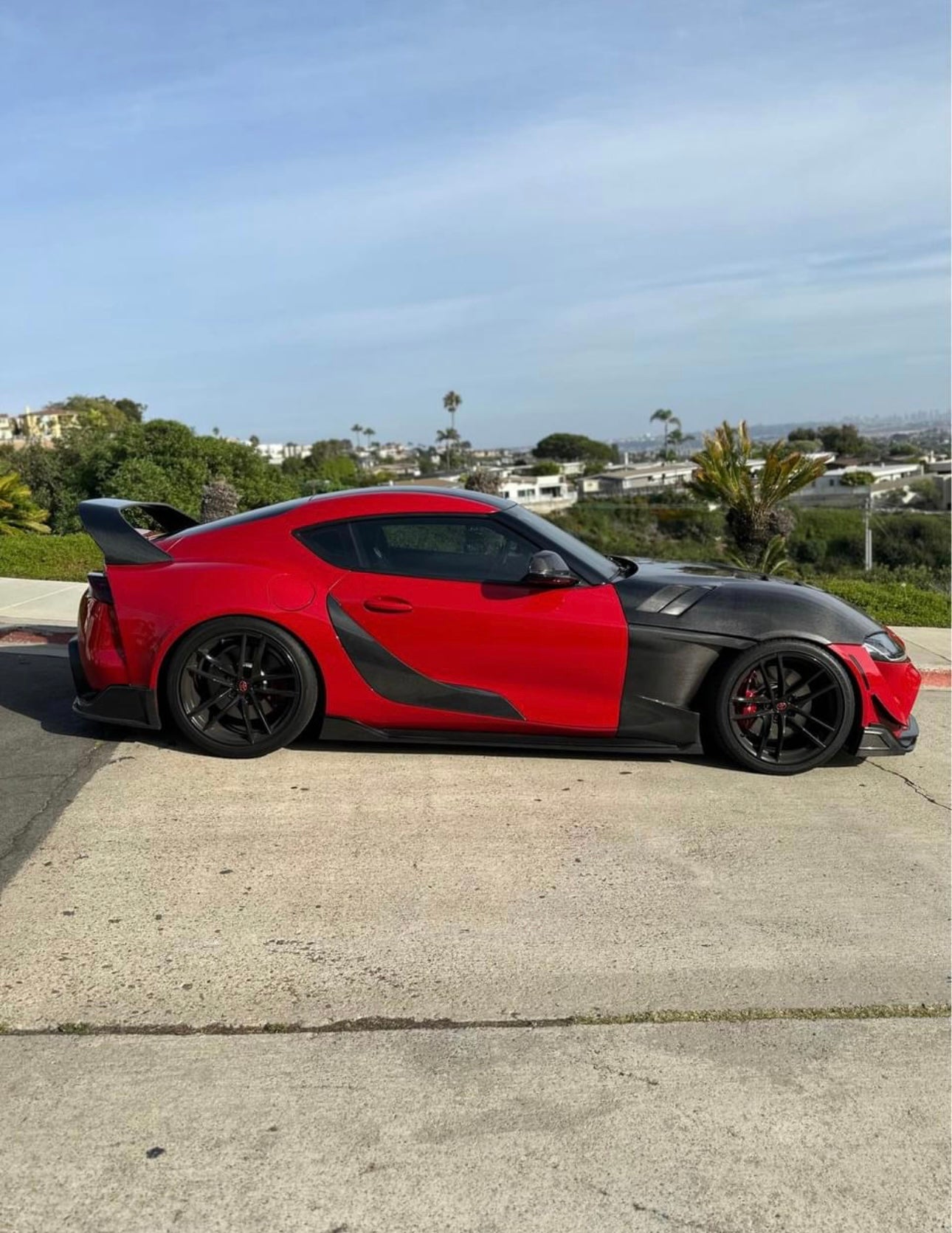 AG Style Carbon Fiber Rear Canard Splitters - Toyota A90 Supra MK5