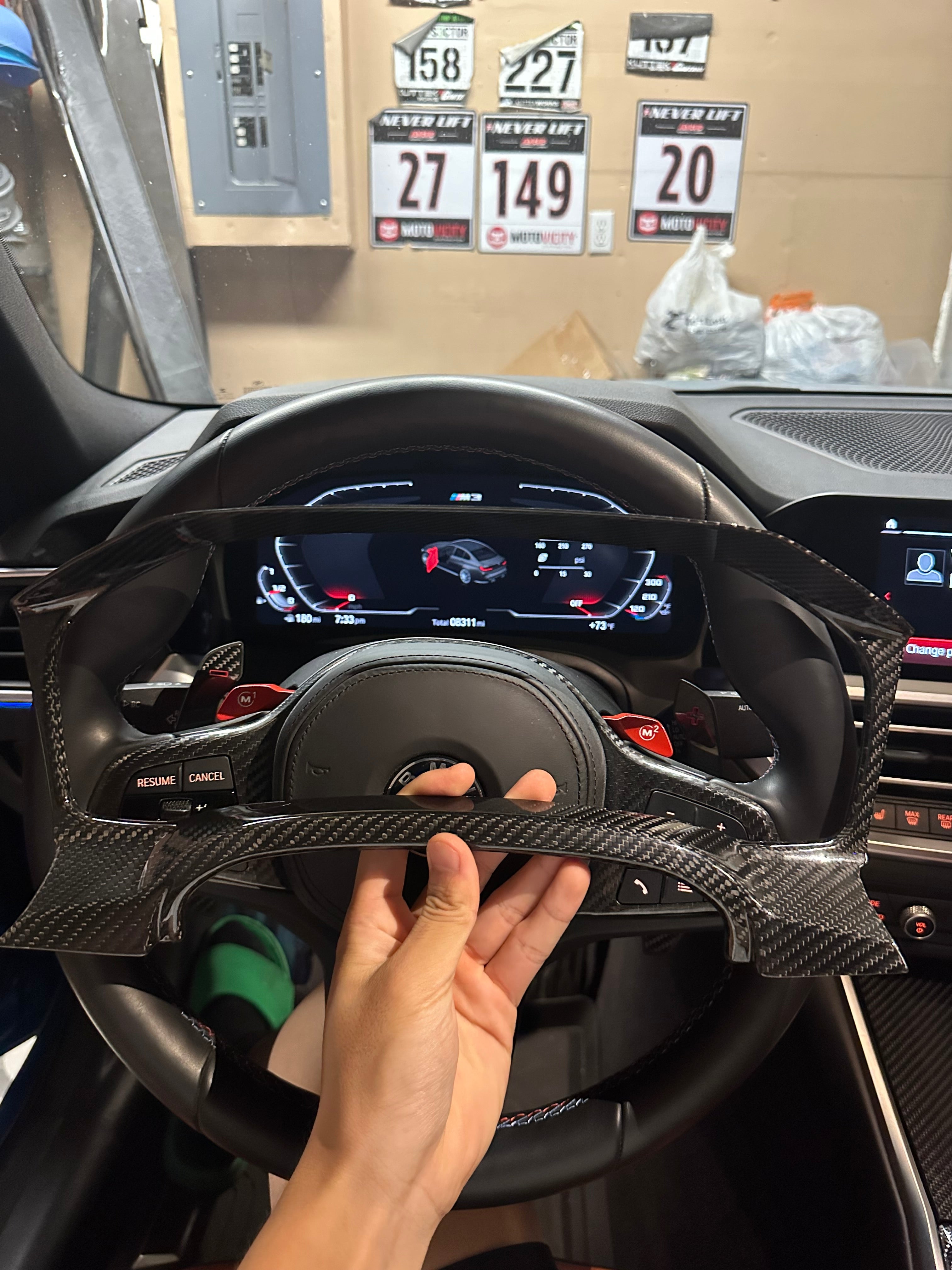 Carbon Fiber Cluster instrument dash screen cover - BMW G8X