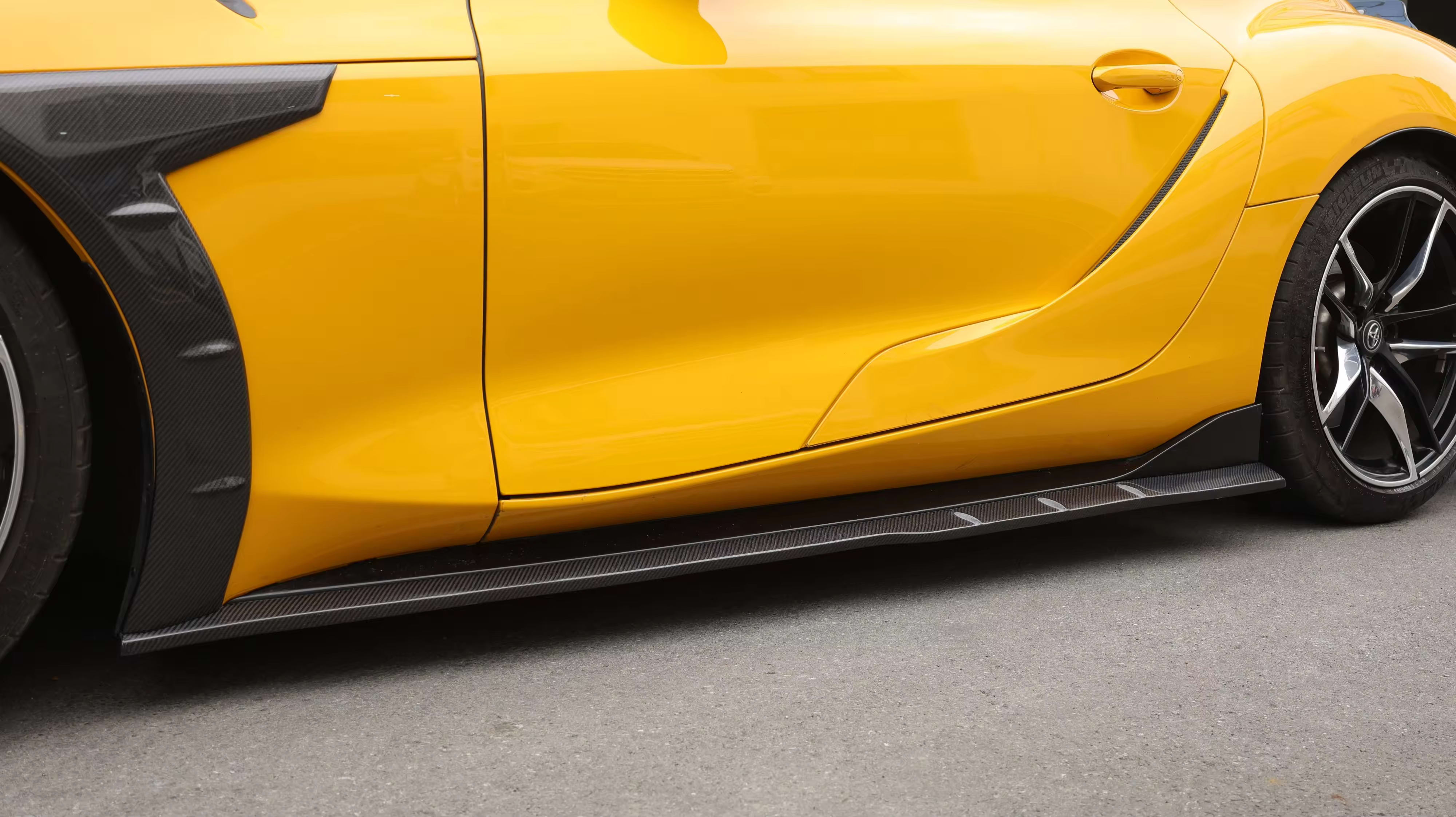 Carbon Fiber TCI Side Skirt extension Set - Toyota Supra A90
