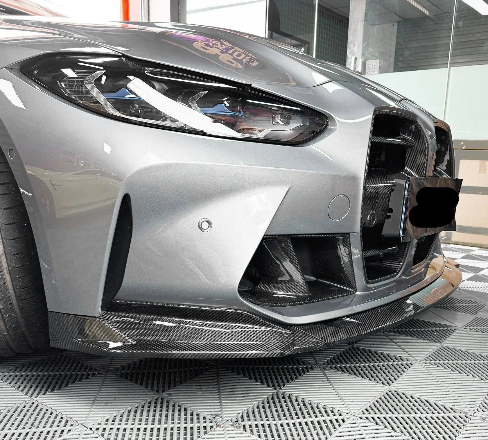 Pre-Preg Dry Carbon Fiber Front Lip R- V2 Style - BMW G80 & G81 M3 / G82 & G83 M4
