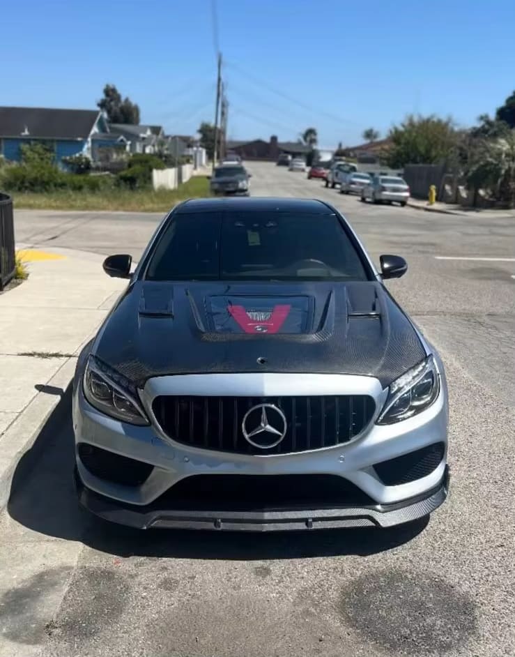 Carbon Fiber Hood W/ Transparent Window - Mercedes Benz W205 C63 AMG