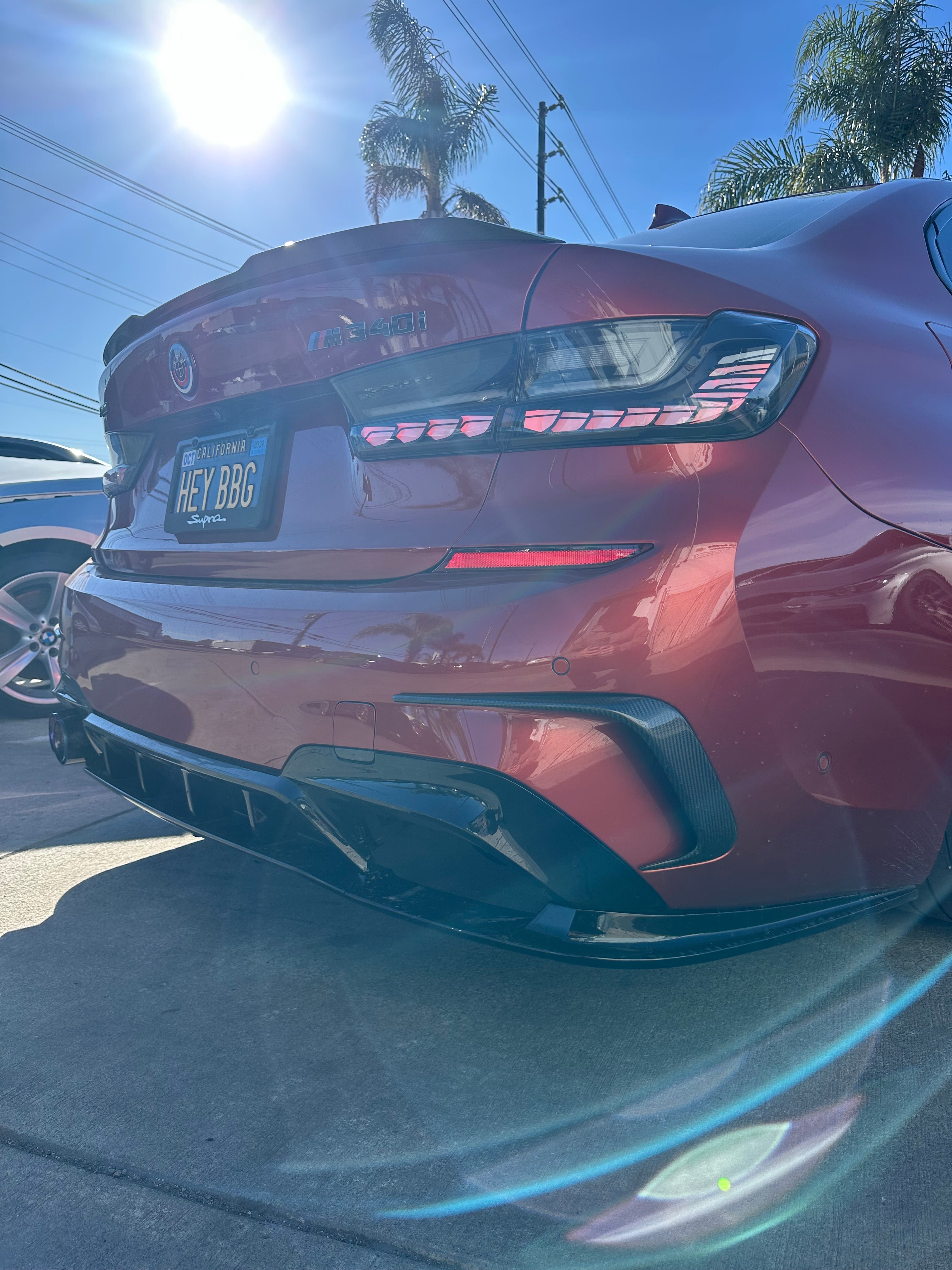 Y Style Gloss Black Rear Diffuser - BMW G20 3 Series Pre LCI