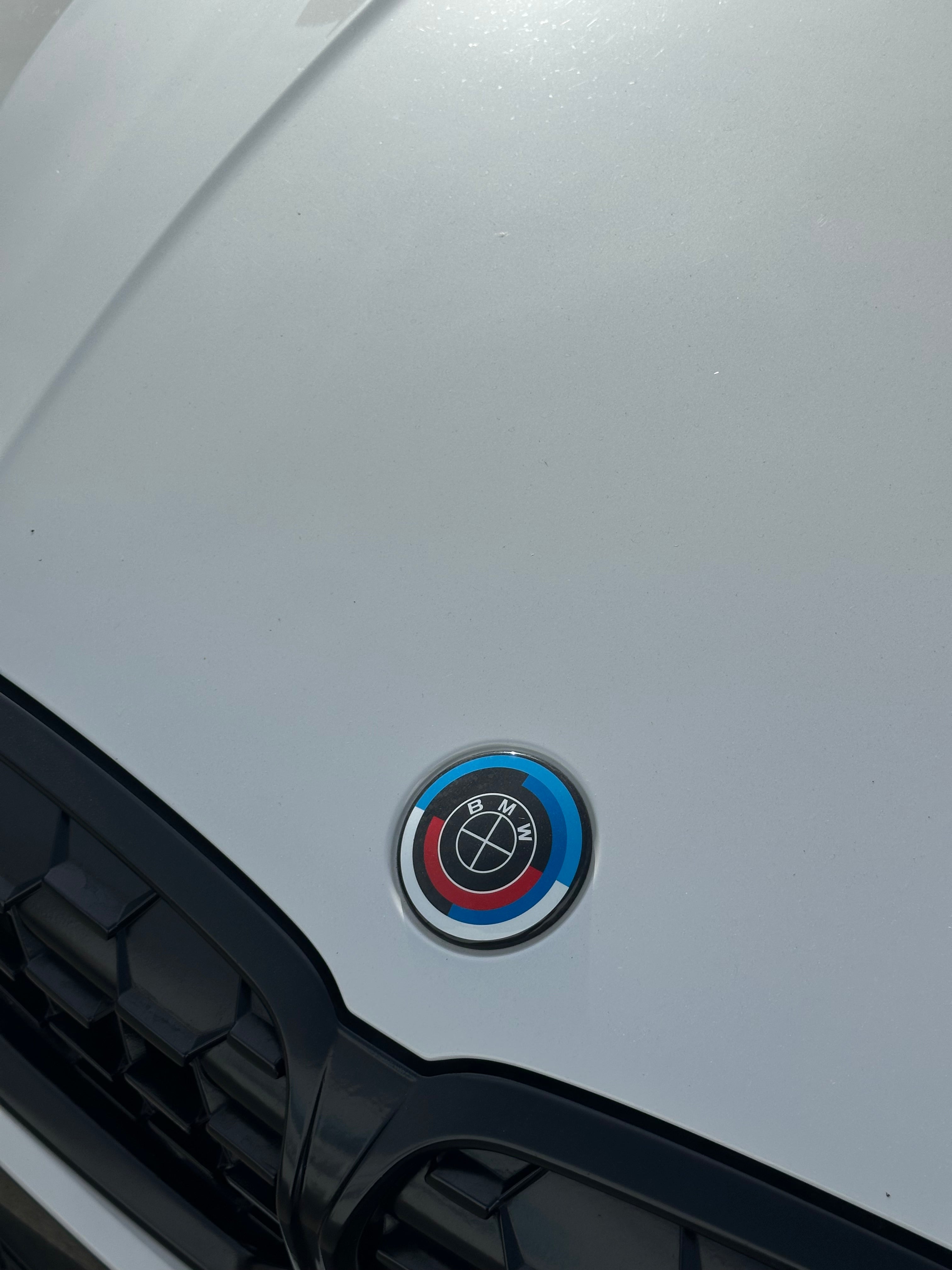 Carbon Fiber 50th Years M Heritage Emblem Roundel Cover & Hub Cap Replacement (7 Piece)- BMW Roundel