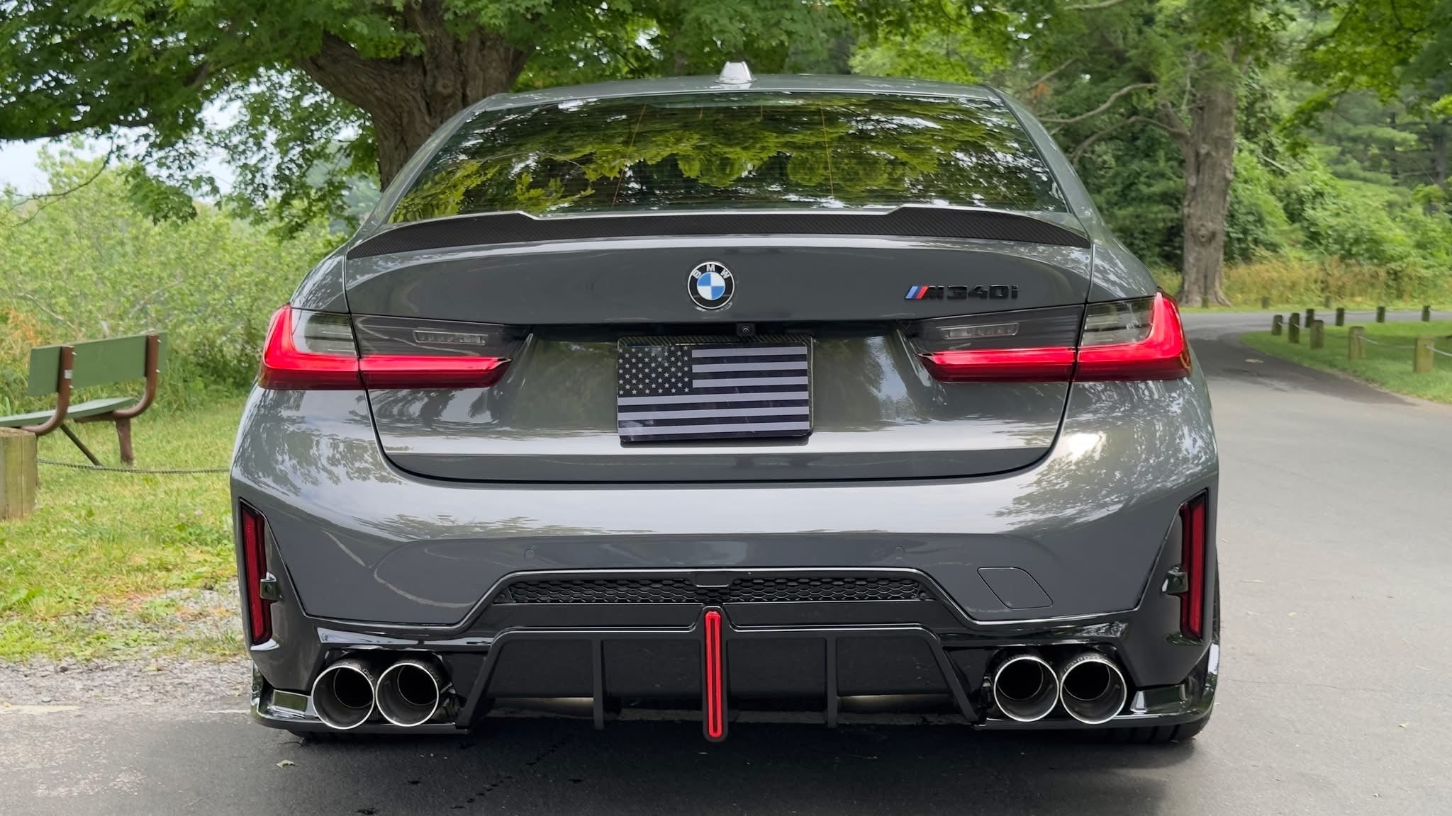 ABS Gloss Black Diffuser W/ Brake Light- BMW G20 3 Series LCI