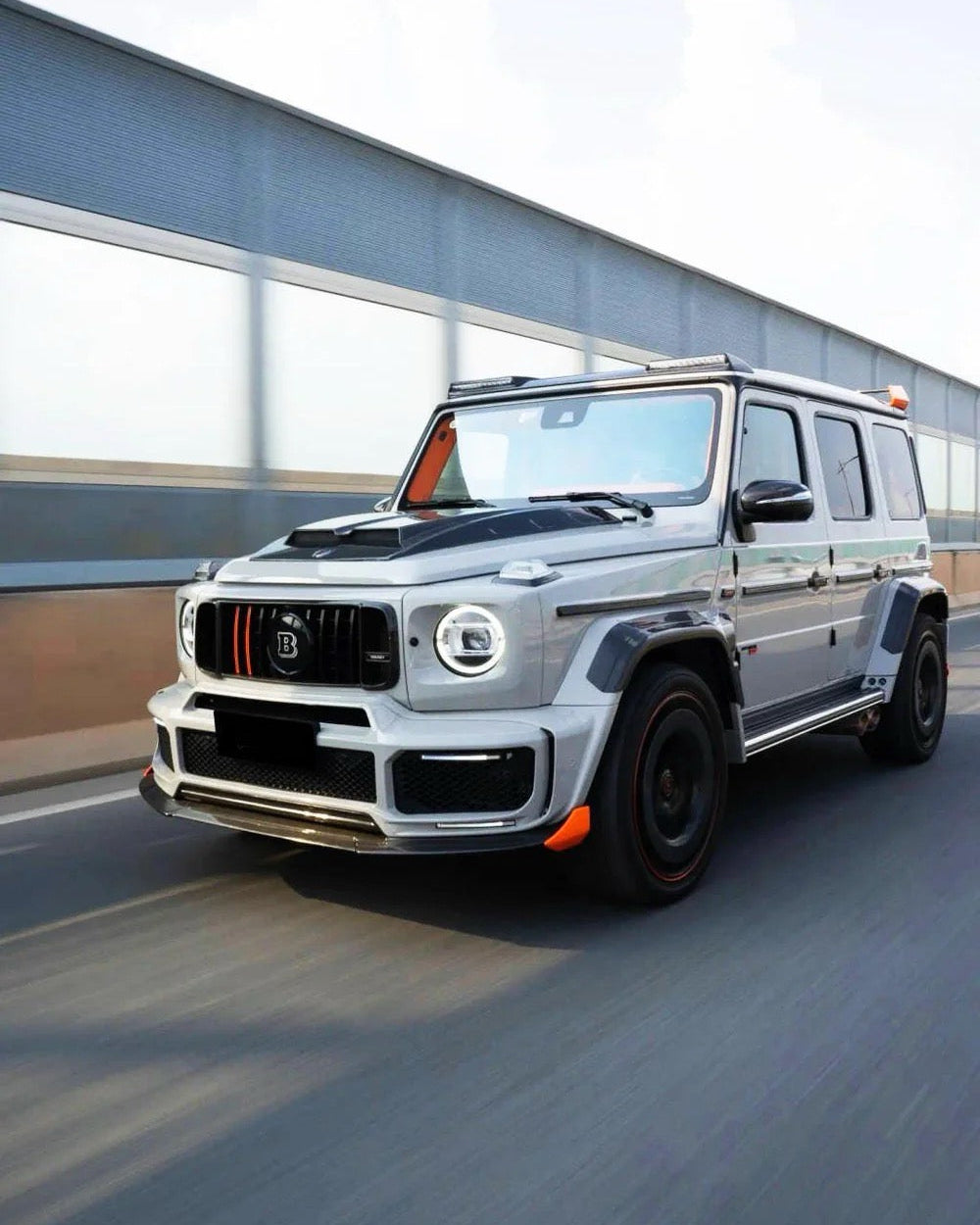 BRB G900 Style Carbon Fiber Front Bumper Light Trim Set - G Wagon W464 G350 & G500 & G63