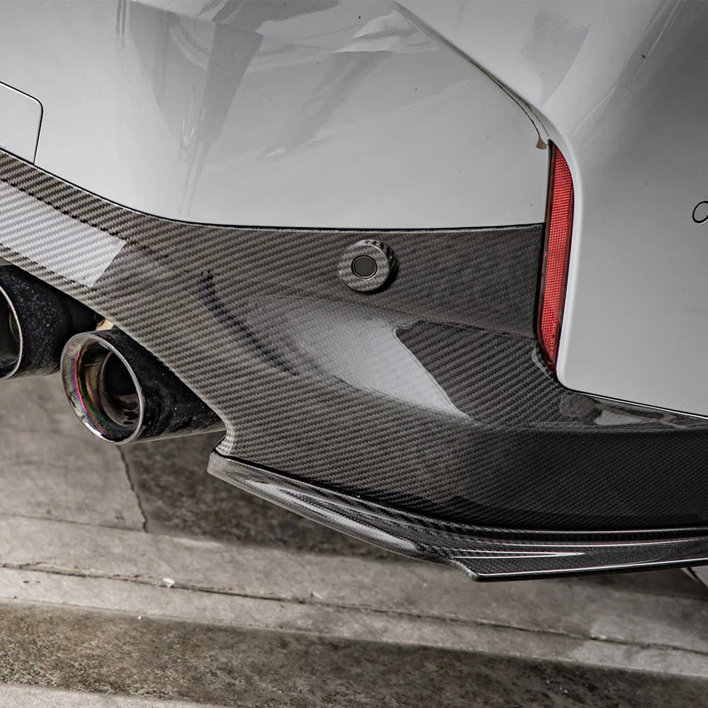 Prepreg Carbon Fiber Side Rear Diffuser Bumper Trim - BMW G42 2 Series