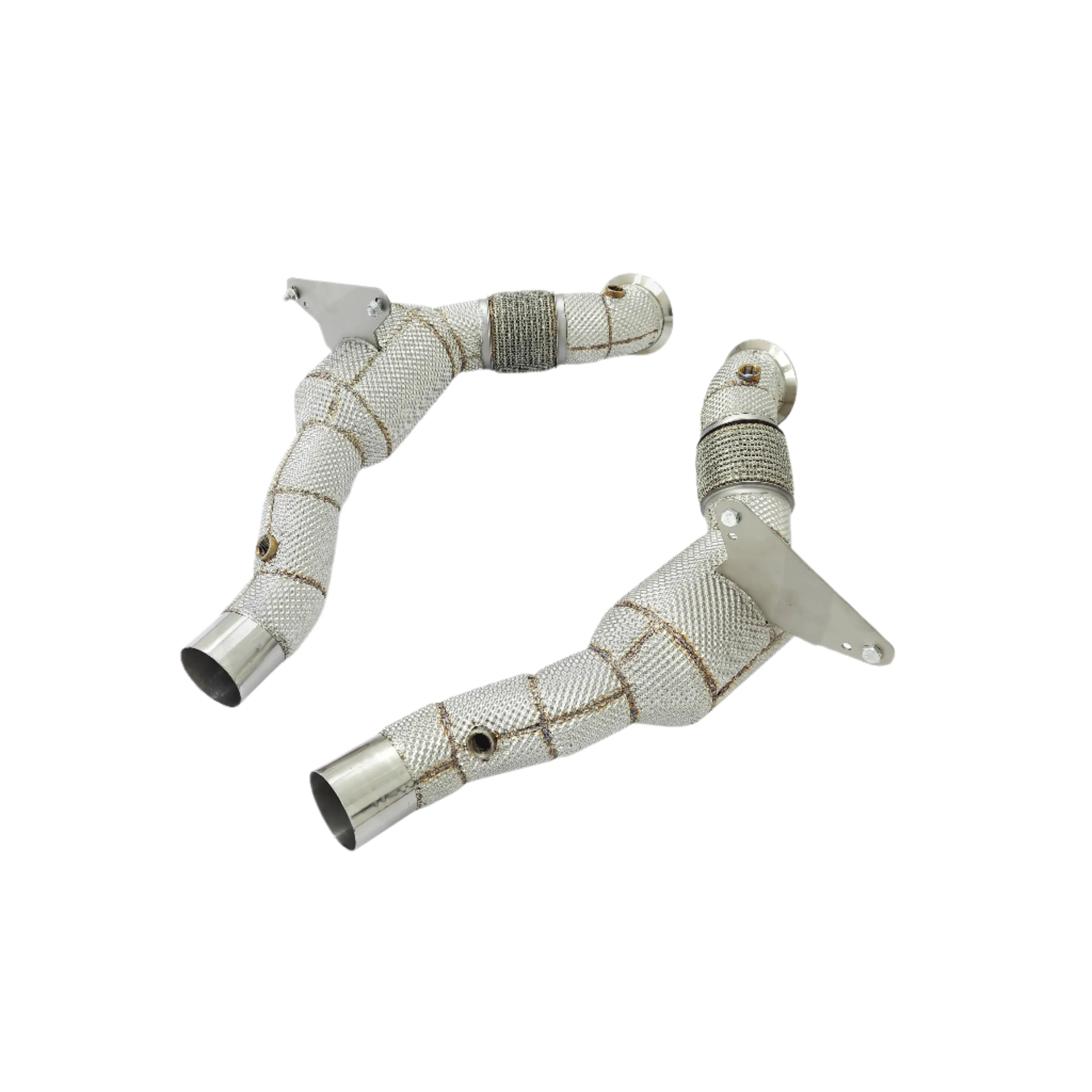 Cat Less Downpipes W/ Head Shield - Ferrari 488