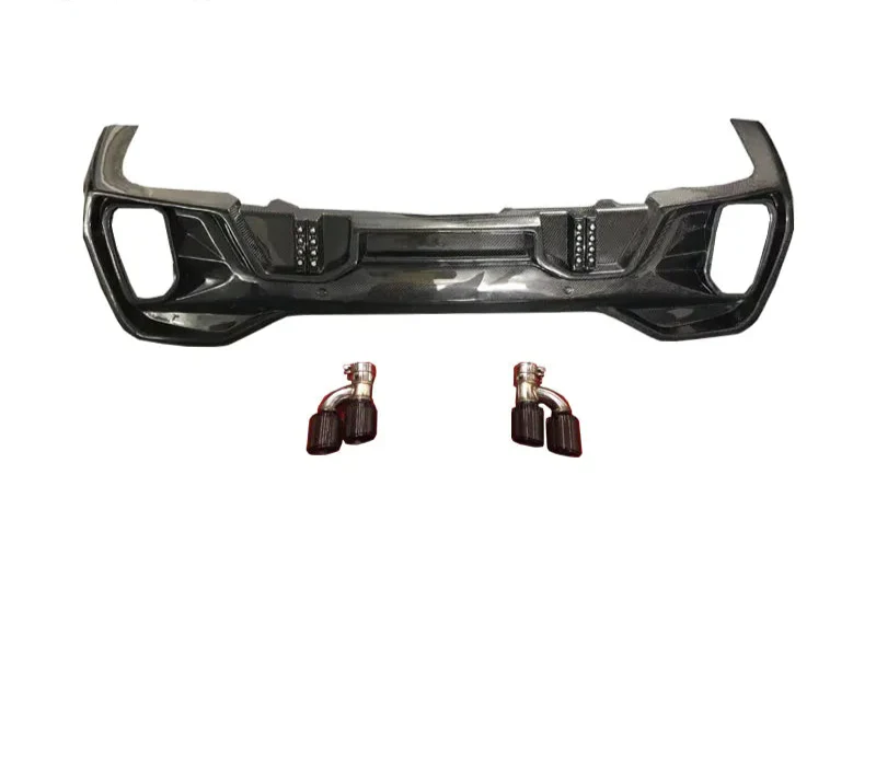 Carbon Fiber Rear Diffuser W/ LED - BMW X6 G06 M Sport