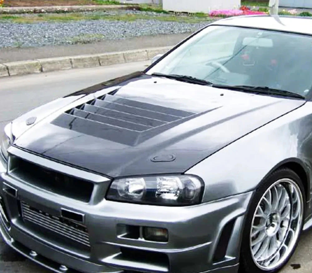 Carbon Fiber Front Vented Hood Bonnet - Nissan Skyline R34 GTT Only