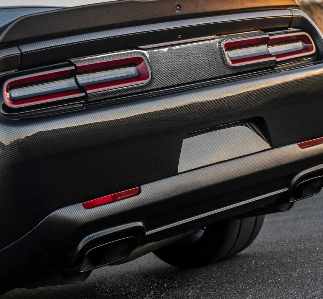 Carbon Rear Tail Light Lamp Decor Frame Cover Trim - Dodge Challenger 2015-2019 3PCS