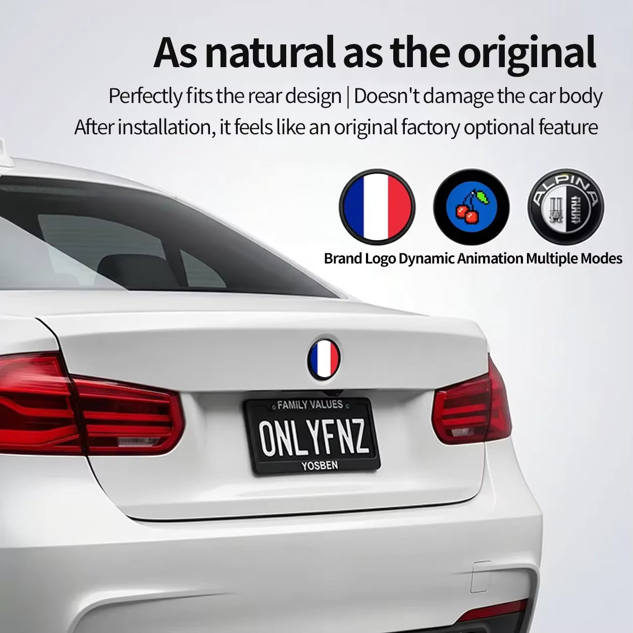 Dynamic LED Emblem for BMW F10, F30, E90, G20, G30, X3, X4 & X6 – Custom Smart Logo Display 74mm/82mm