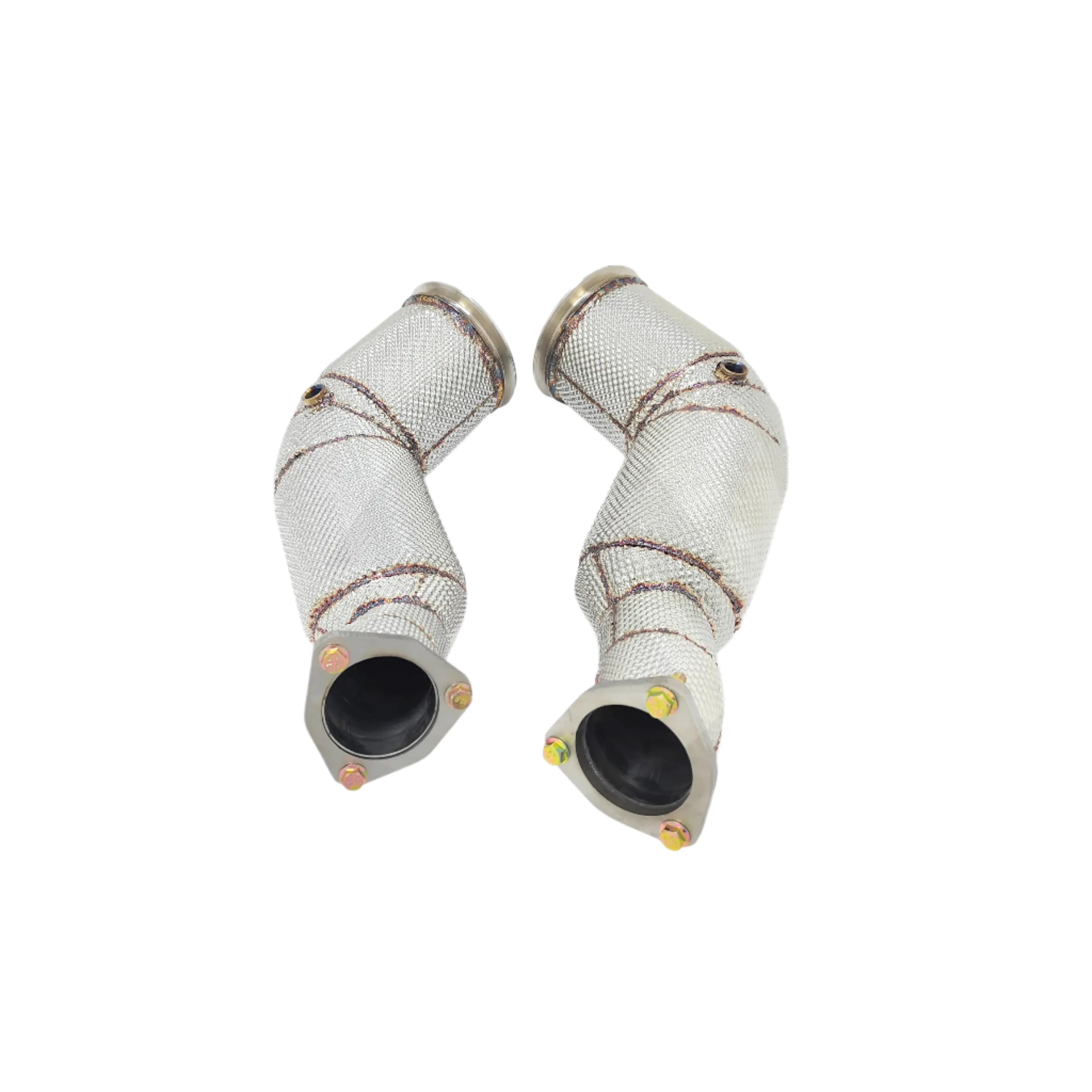 Catless Free Flow Performance Down Pipes w/ Heat Shield - Audi RS6 RS7 C8 4.0TT 2019-2024