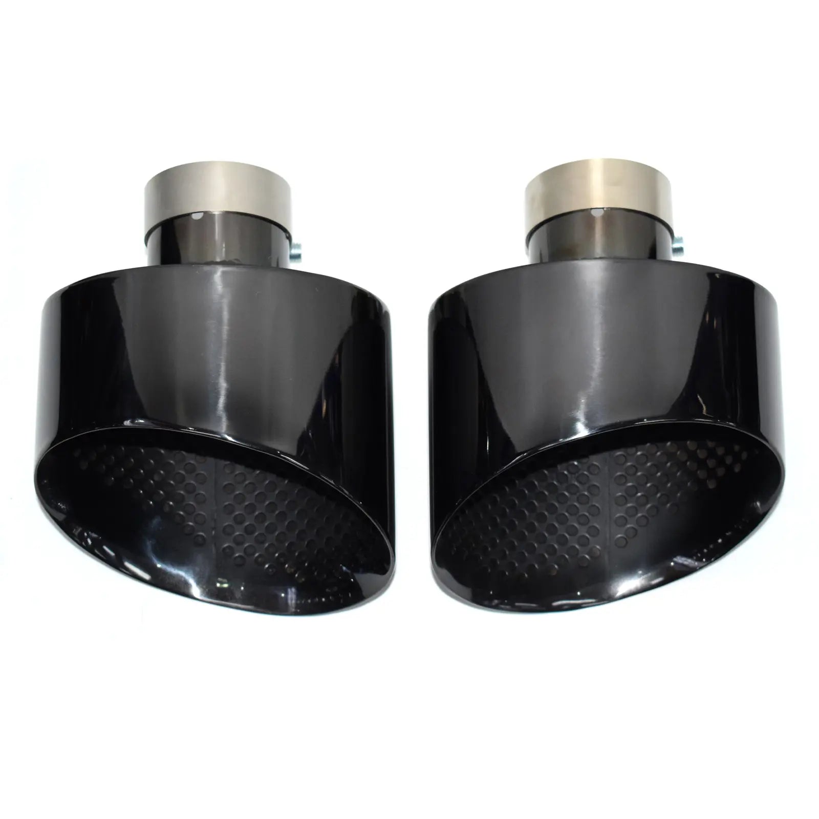 Gloss Black Oval Exhaust Tip Upgrade - Audi A3 A4 A5 A6 A7 RS3 RS4 RS5 RS6 RS7