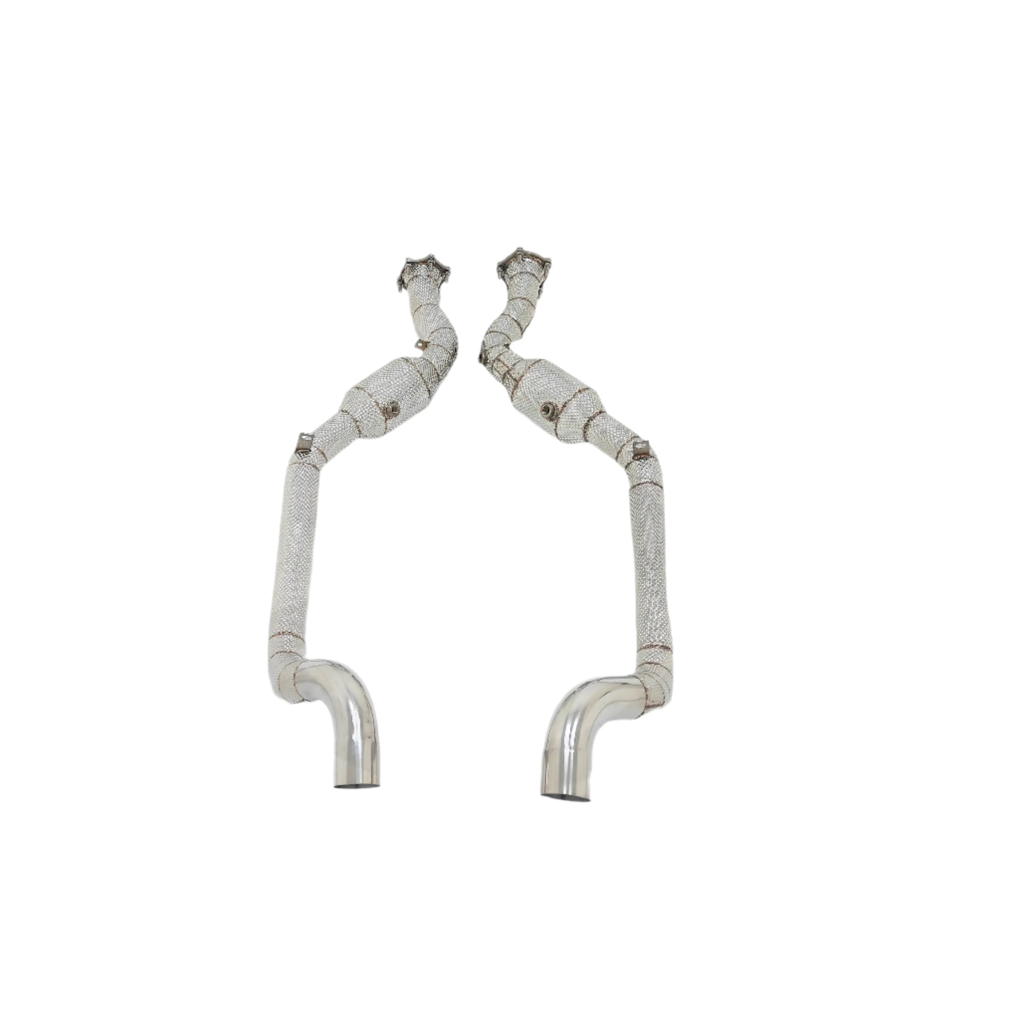 High Flow Sport Cat Downpipe w/ Heat Shield - Porsche Panamera Turbo/Turbo S 970 V8 4.8T