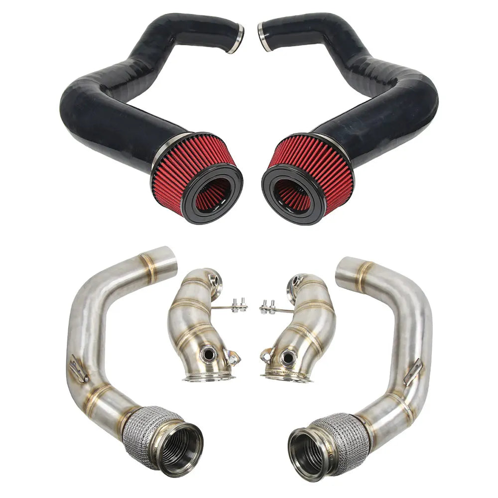 Race Exhaust Downpipes & Front Mount Intake Cold air Intake System - BMW F90 G90 M5 F92 M8 S63 4.4.L V8