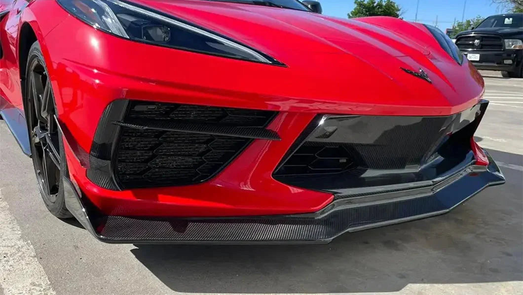 Carbon Fiber V Style Front Lip - Chevrolet Corvette C8