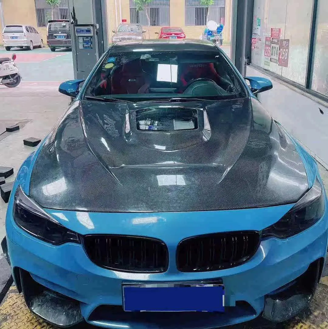 Carbon Fiber GTS Engine hood Cover w/ transparent Window - BMW M3 M4 F80 F82 F83