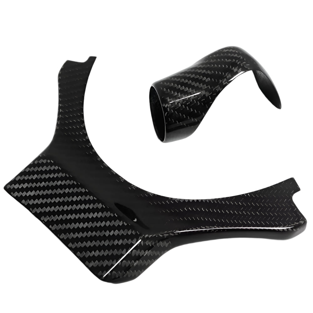 Carbon Fiber Center Steering Wheel Trim w/ Gear Shift Knob Cover - Lexus RC NX RX RC300 RC350 NX300h RX350 RX450 F Sport