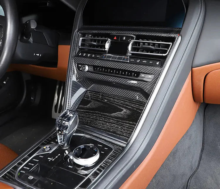 Carbon Fiber Interior Center Console CD Button Panel Frame Trim Cover - BMW 8 Series G14 G15 G16 2019-2023