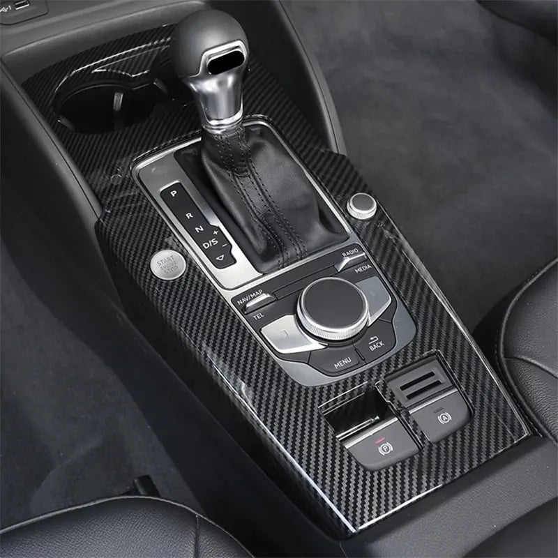 Carbon Fiber Center Console Cover Trims - Audi A3 8V 2014-2018 LHD