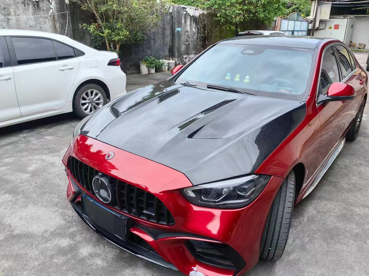 Carbon Fiber Vented Engine Hood - Mercedes Benz C-series C200 C300 C43 C63S W206