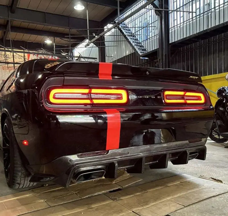 Carbon Fiber Rear Diffuser Fin Style - Dodge Challenger Hellcat 2015-20
