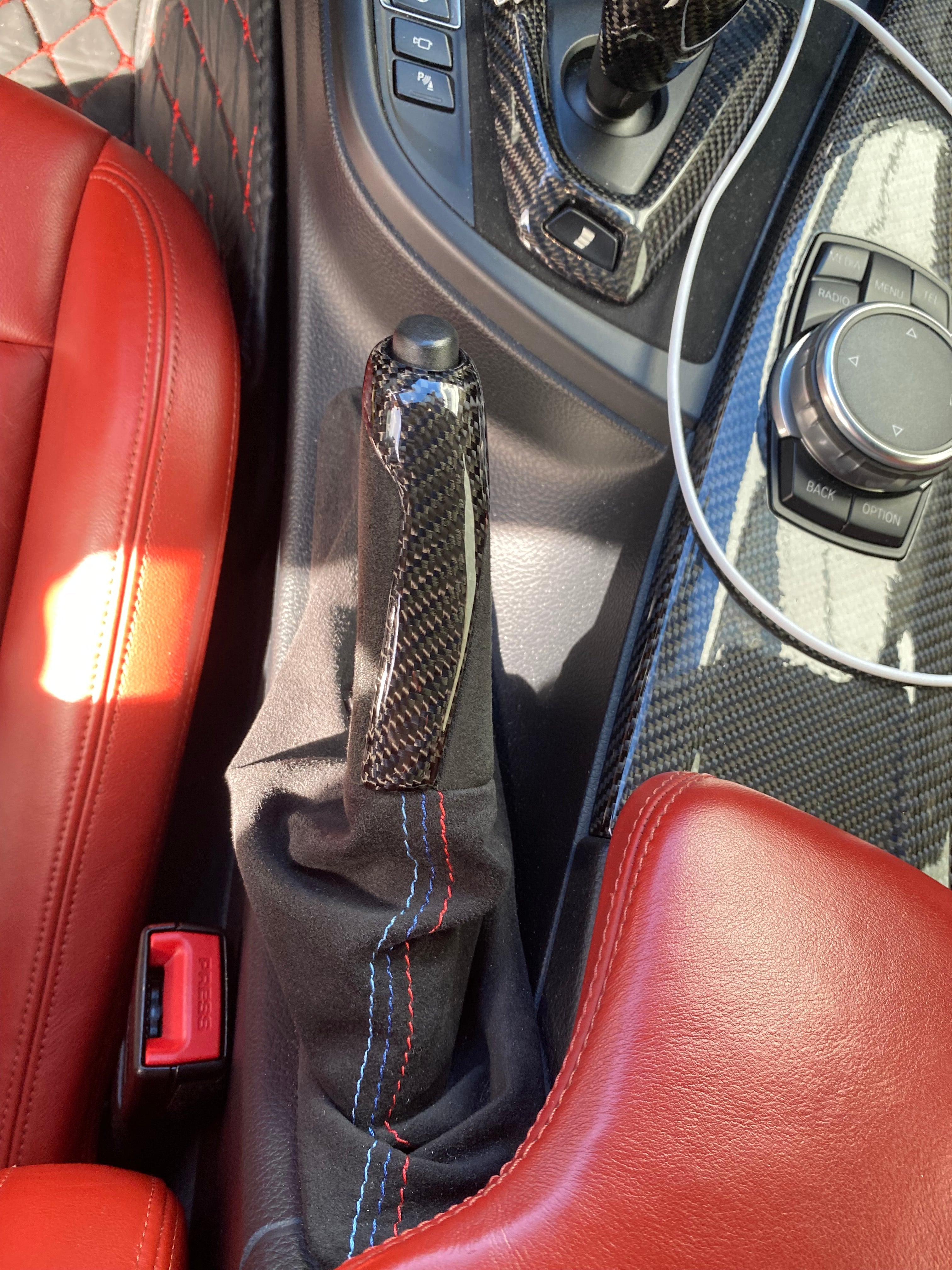 Carbon Fiber Alcantara E Brake Handle w/ Boot - BMW F Chassis