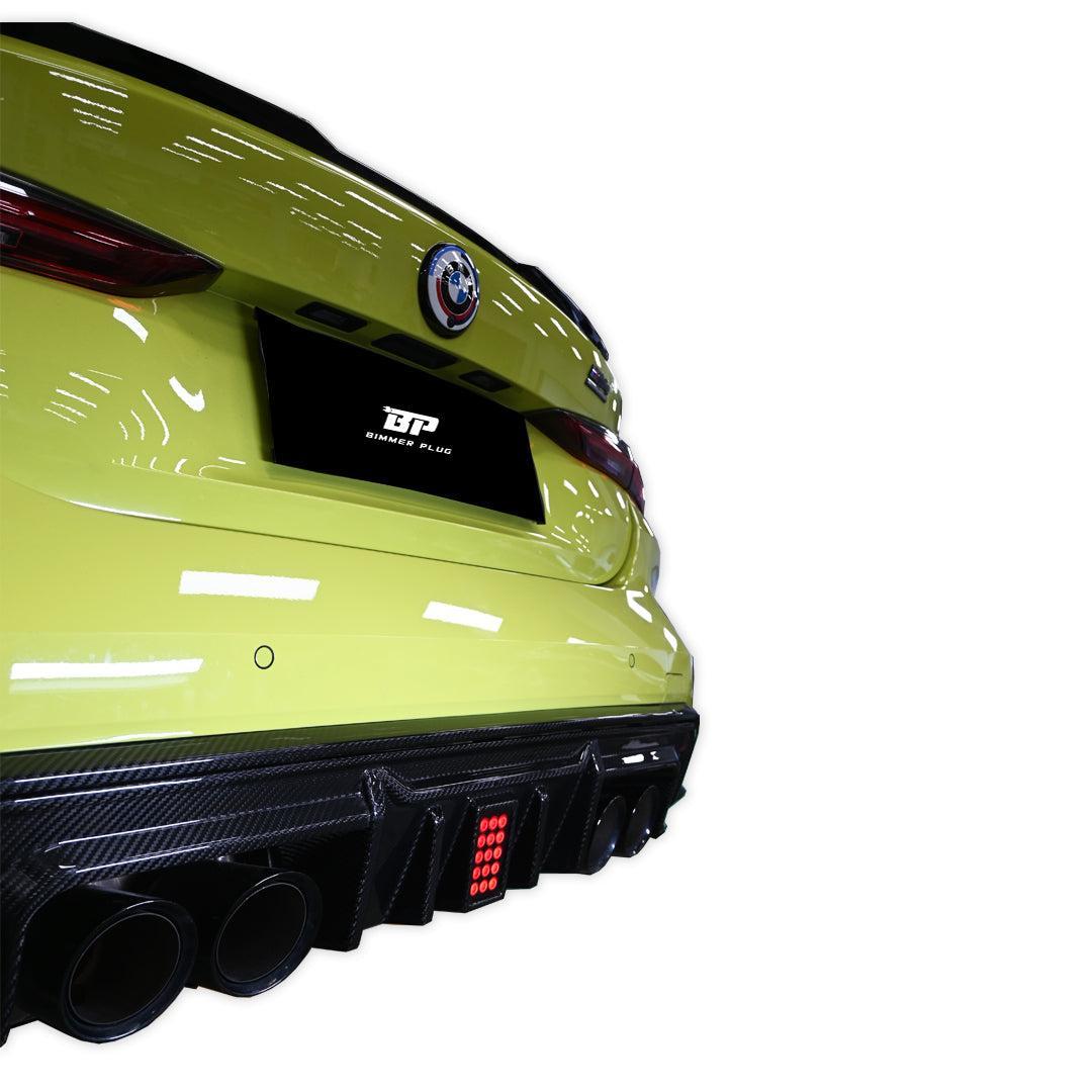 MHC Style Carbon Fiber Rear Diffuser with Break Light - BMW G80 M3 & G82/G83 M4