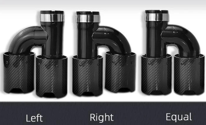 Carbon Fiber Y Pipe Exhaust Tips ( Single to Dual) V2