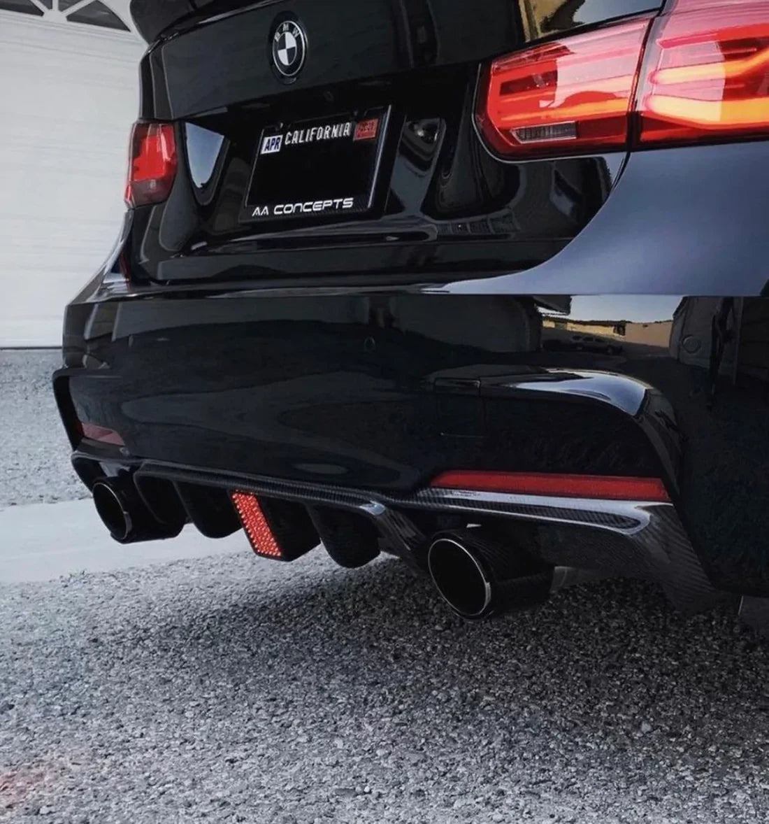 M Sport Carbon Fiber Rear Diffuser with Brake Light for F30 3 Series