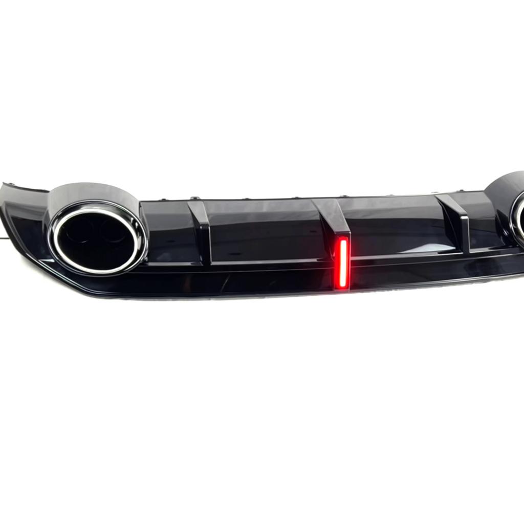 RS3 Style Gloss Black Rear Diffuser with Exhaust Tip - Audi S3 / A3