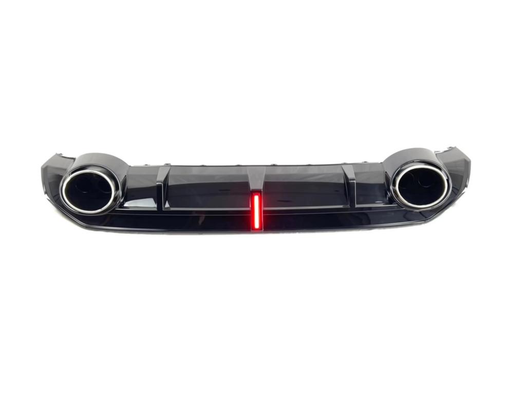 RS3 Style Gloss Black Rear Diffuser with Exhaust Tip - Audi S3 / A3