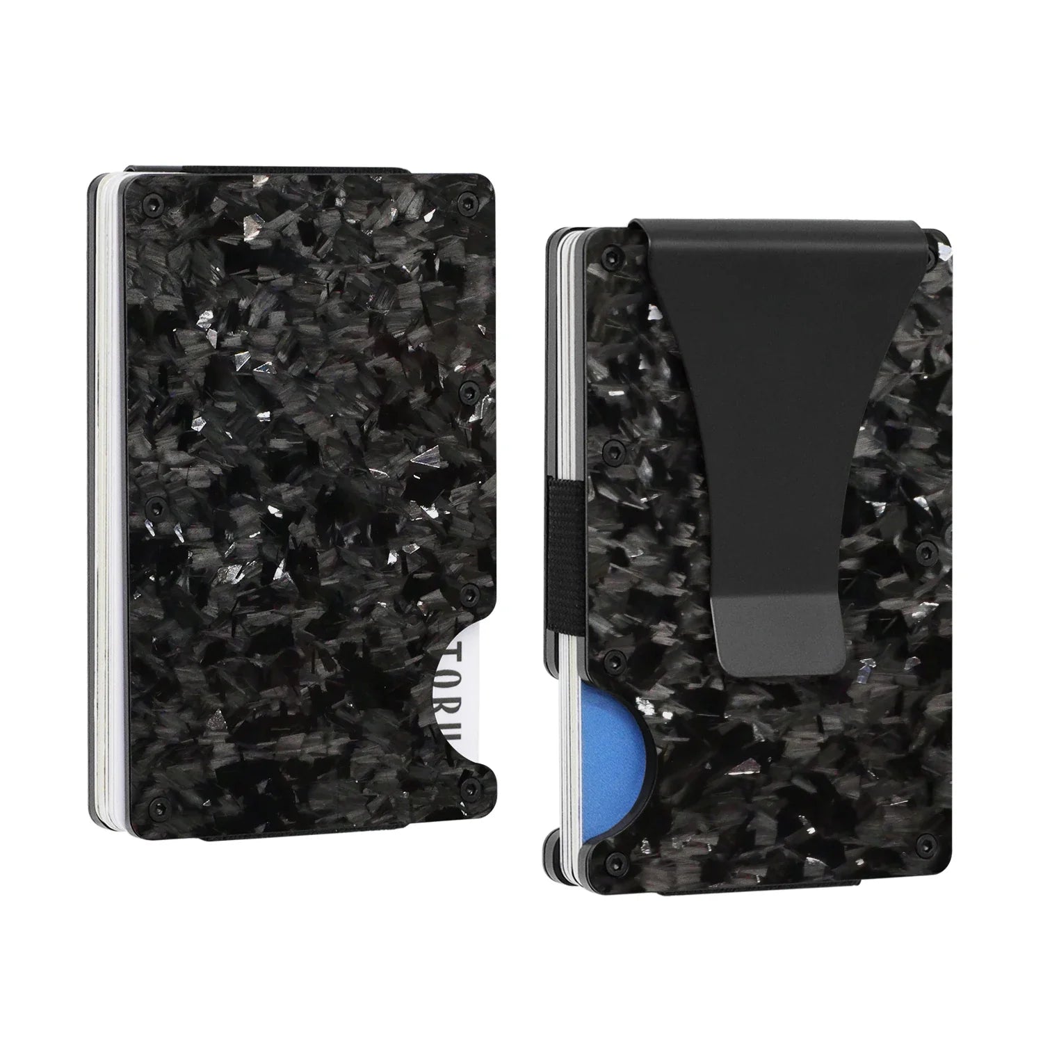Slim Forged Carbon Fiber Card Wallet w/ Money Clip