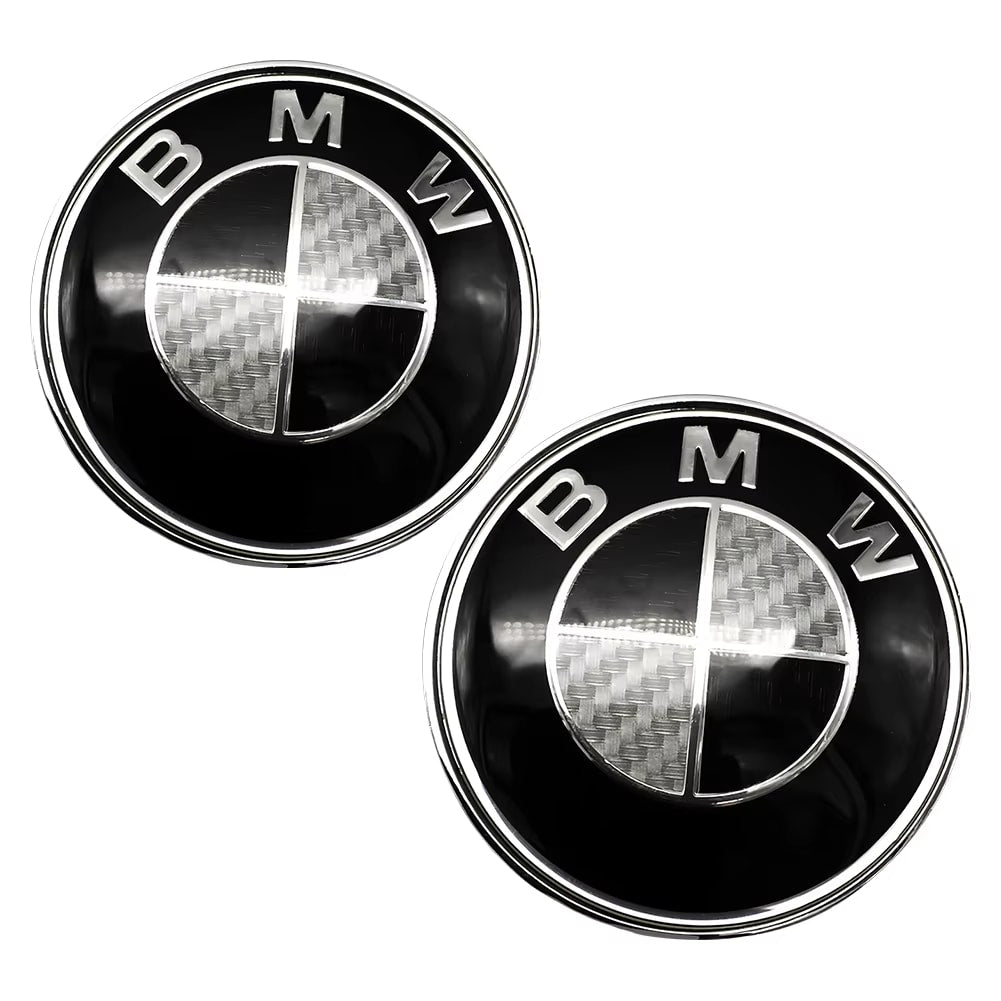 Black & White Carbon Fiber Emblem roundel Replacement Set - BMW F& E Chassis