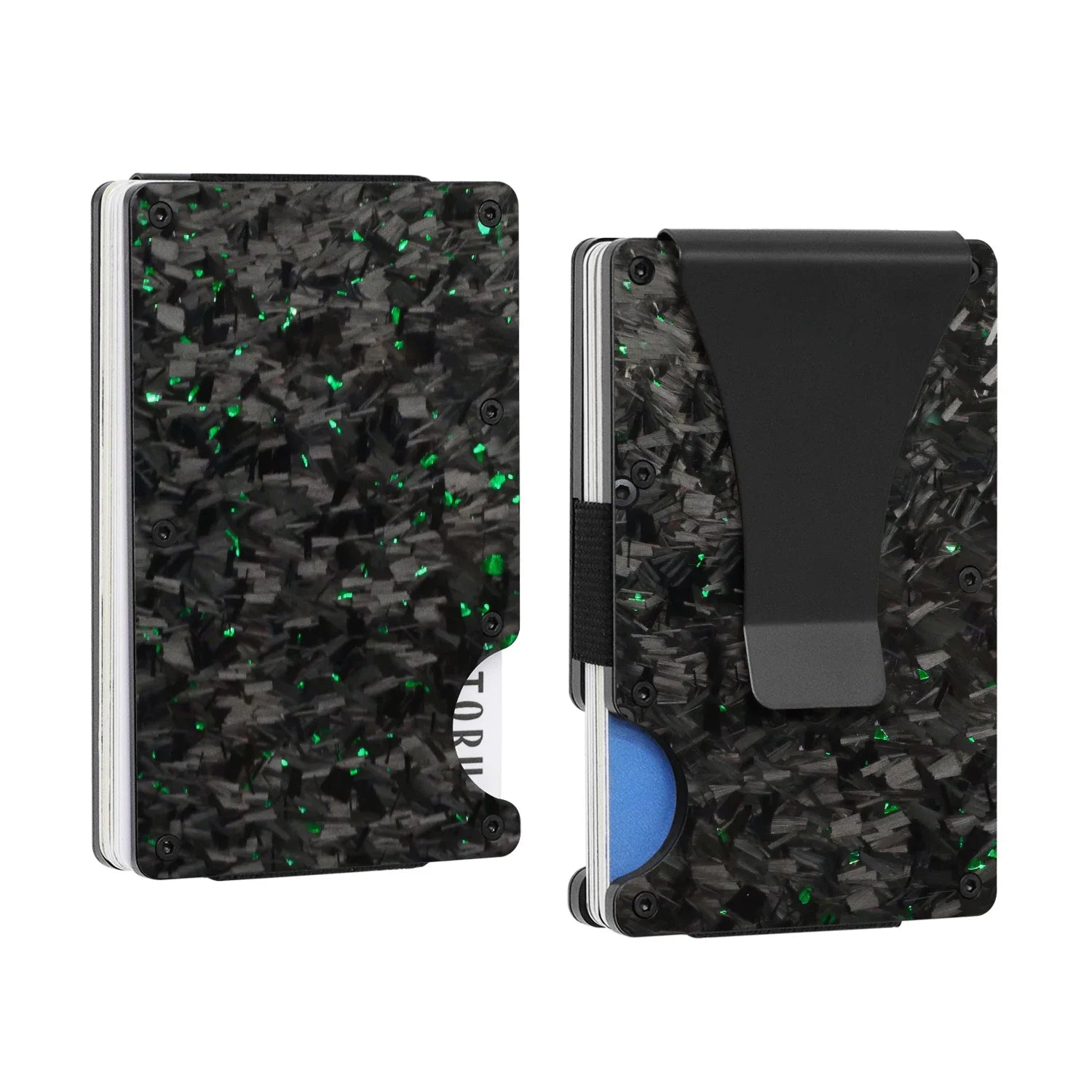 Slim Forged Carbon Fiber Card Wallet w/ Money Clip