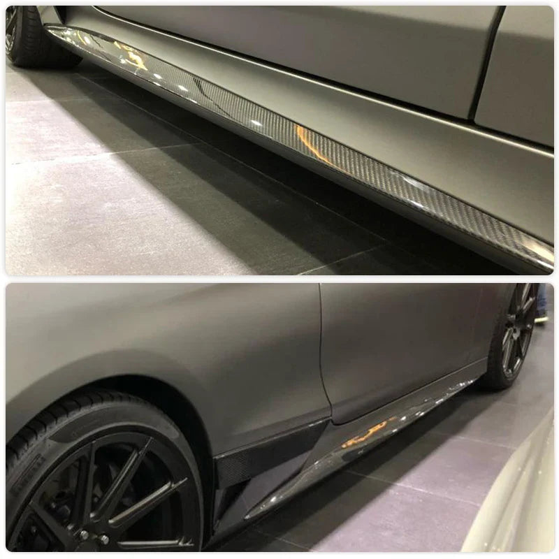 Carbon Fiber Side Skirt Aprons - Mercedes Benz S Class
