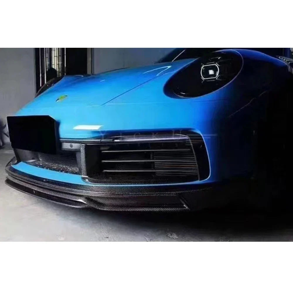 T style Carbon Fiber Front Lip Splitter - Porsche 992 911 Carrera