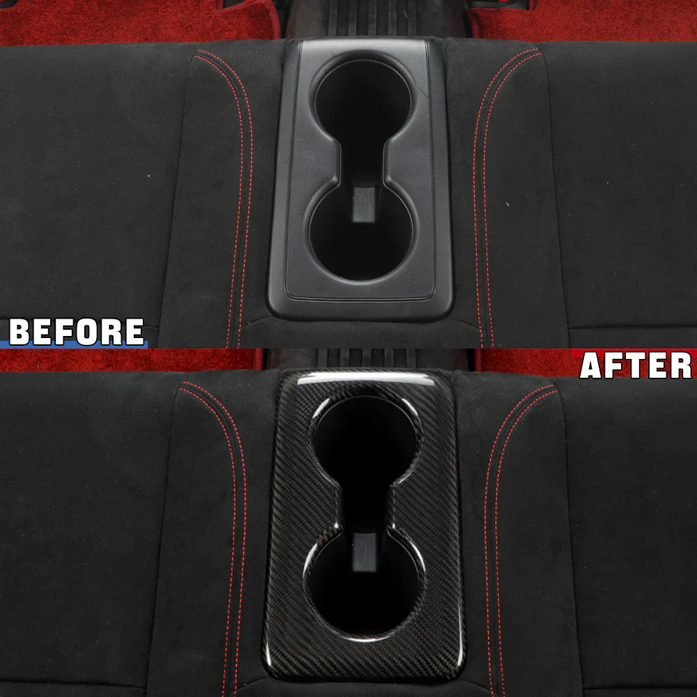 Carbon Fiber Rear Cup Holder Cover - Honda Civic Type R FL5